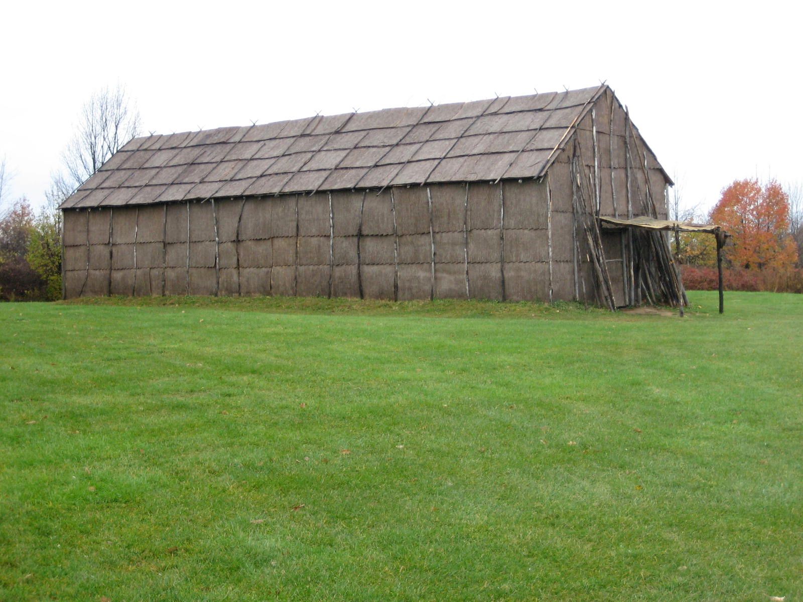 Ganondagan State Historic Site bark longhouse replica in Victor, NY