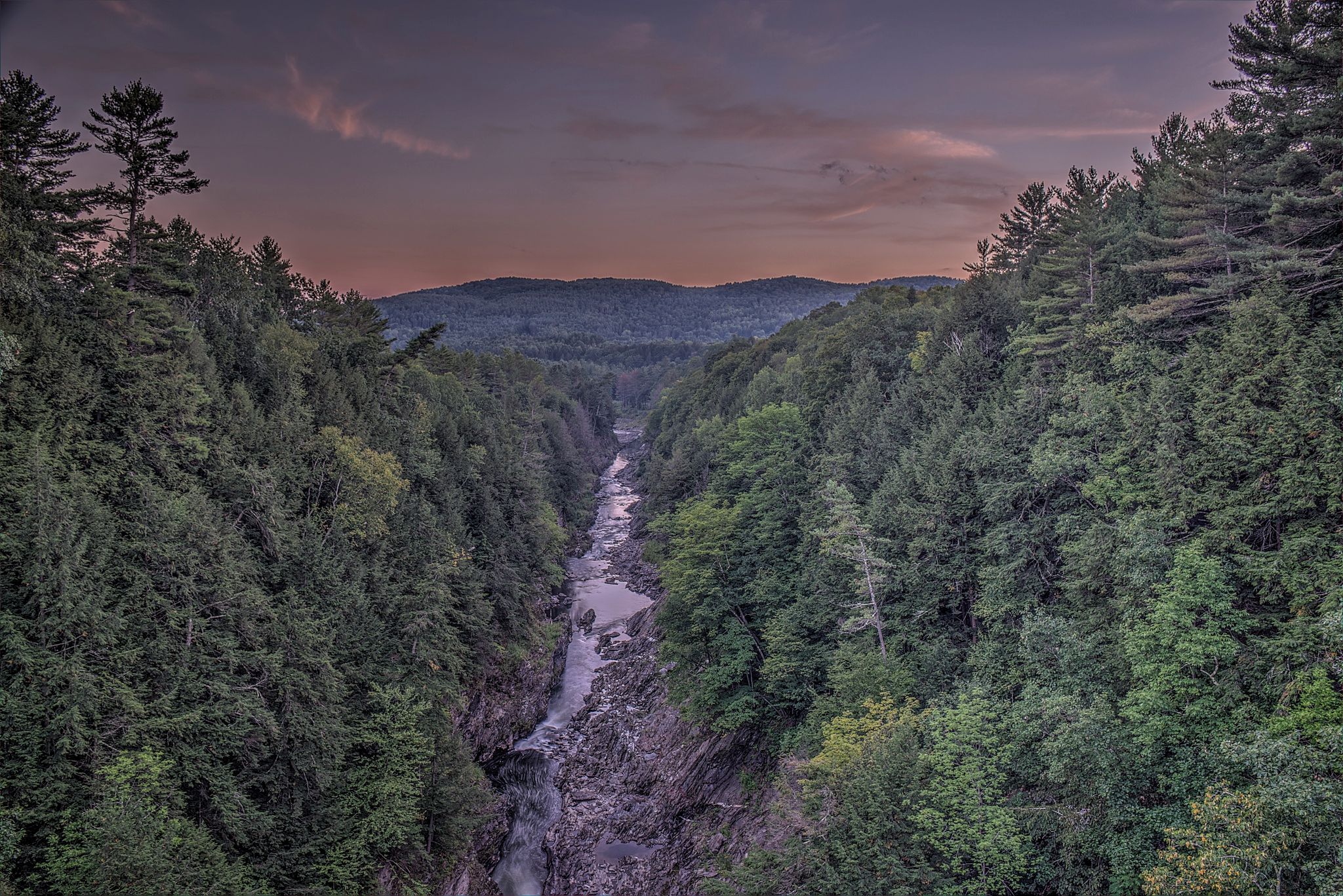 Quechee Gorge in summer, Vermont's deepest gorge